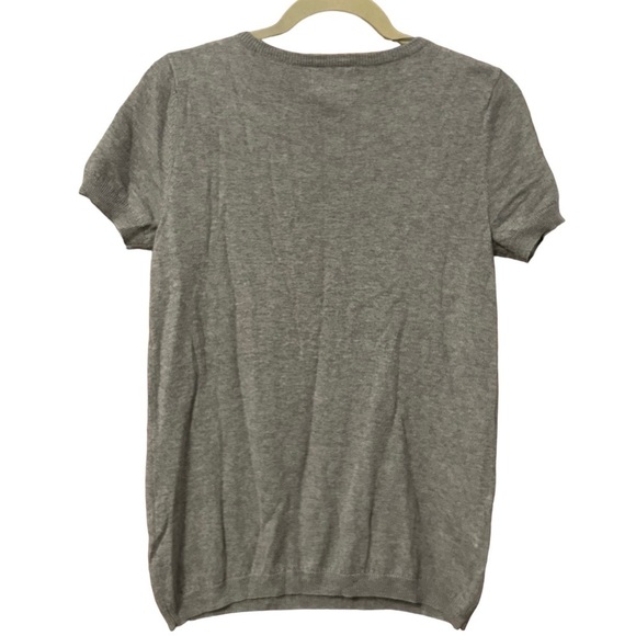 ELLE JEWELED COLLAR SHORT SLEEVE SWEATER - Picture 2 of 4